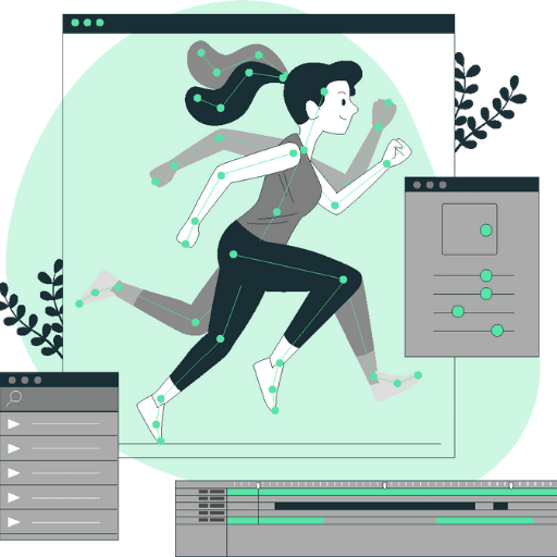 Motion graphics girl running