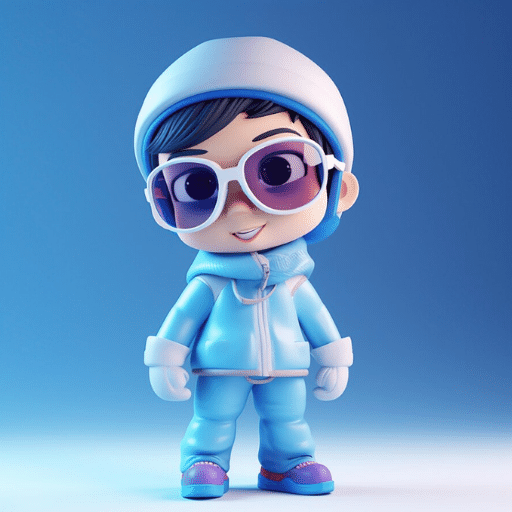 2d animated girl with blue background
